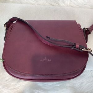 Angela Roi burgundy Morning Vegan leather Crossbody Satchel Bag